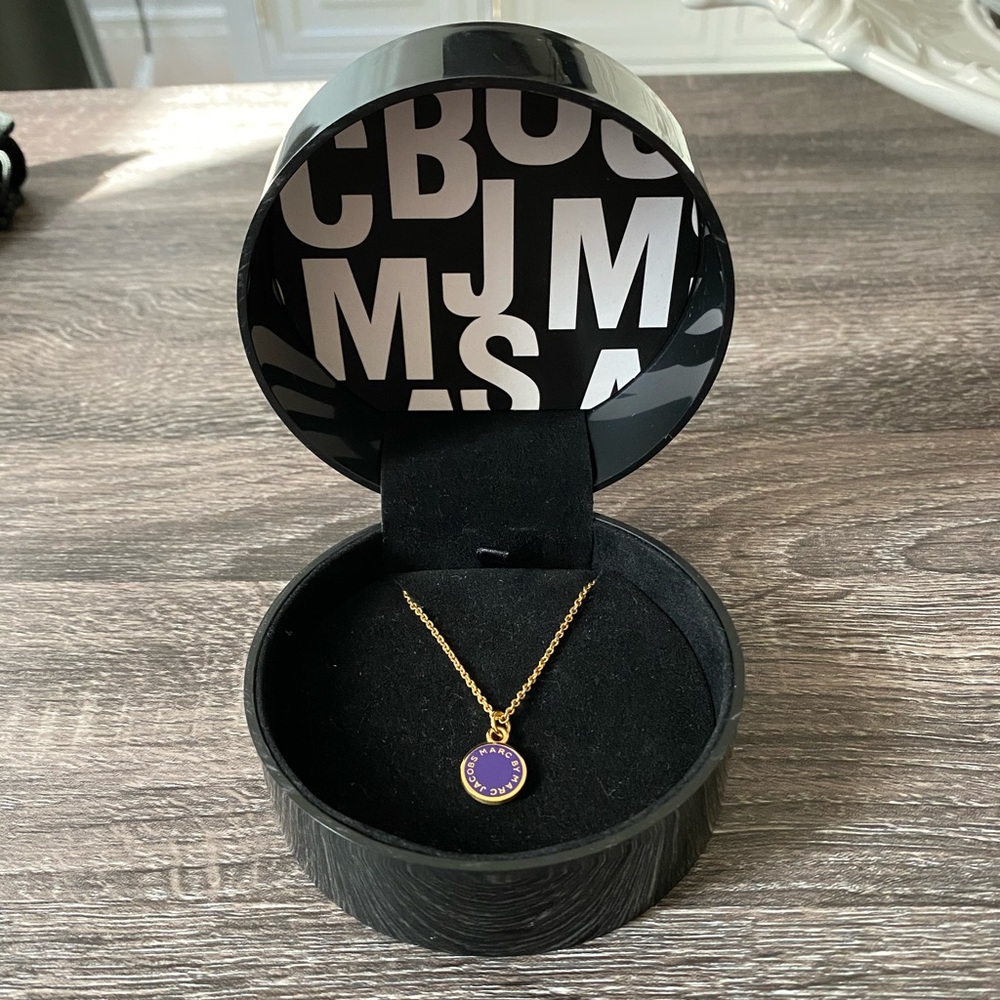 Marc Jacobs Logo Disc Pendant Necklace